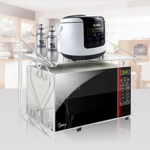 ® Weiß Mikrowelle Regal für Küche und Arbeitsplatte - 55x46x36cm Küchenregal - Mikrowellenständer Metall Gewürzregal - belasted bis 20KG