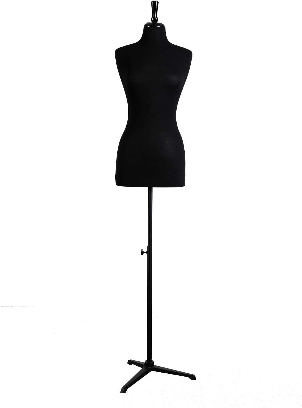 Wowell Female Straight Pinnable Dress Form,Height Adjustable Mannequin Torso Size 6-8 Black