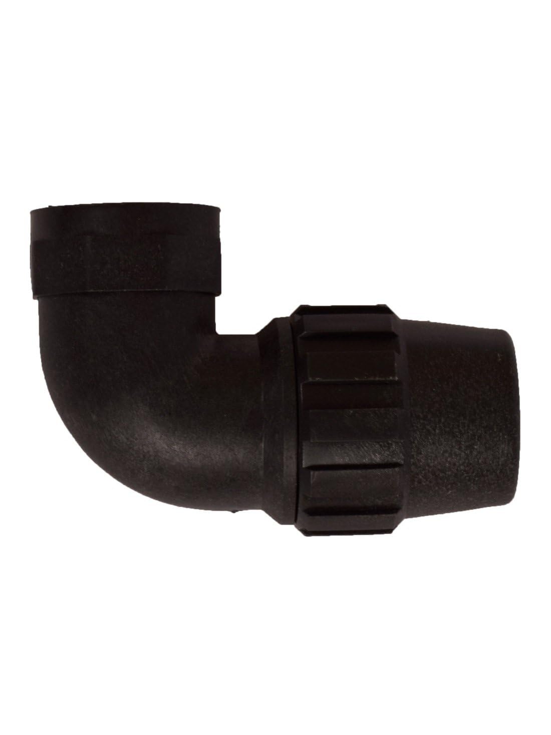 JARDIN202 - Codo Rosca Hembra de Polietileno para Tubería de Riego por Goteo - Varias Medidas | 75mm x 2 1/2" (Pack 5 uds)