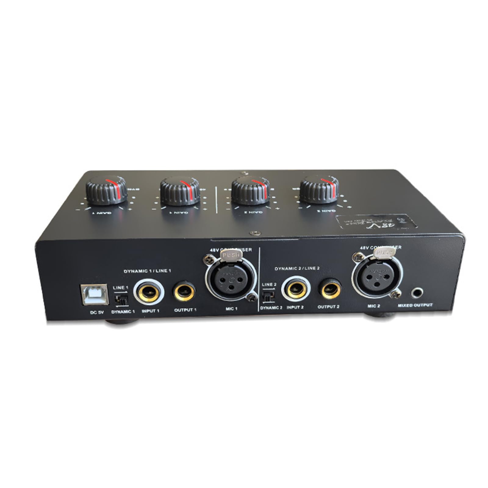 Preamp Microfono A Doppio Canale per Microfoni Dinamici E Condensatori con Microfono Dinamico da 50 E Potenza