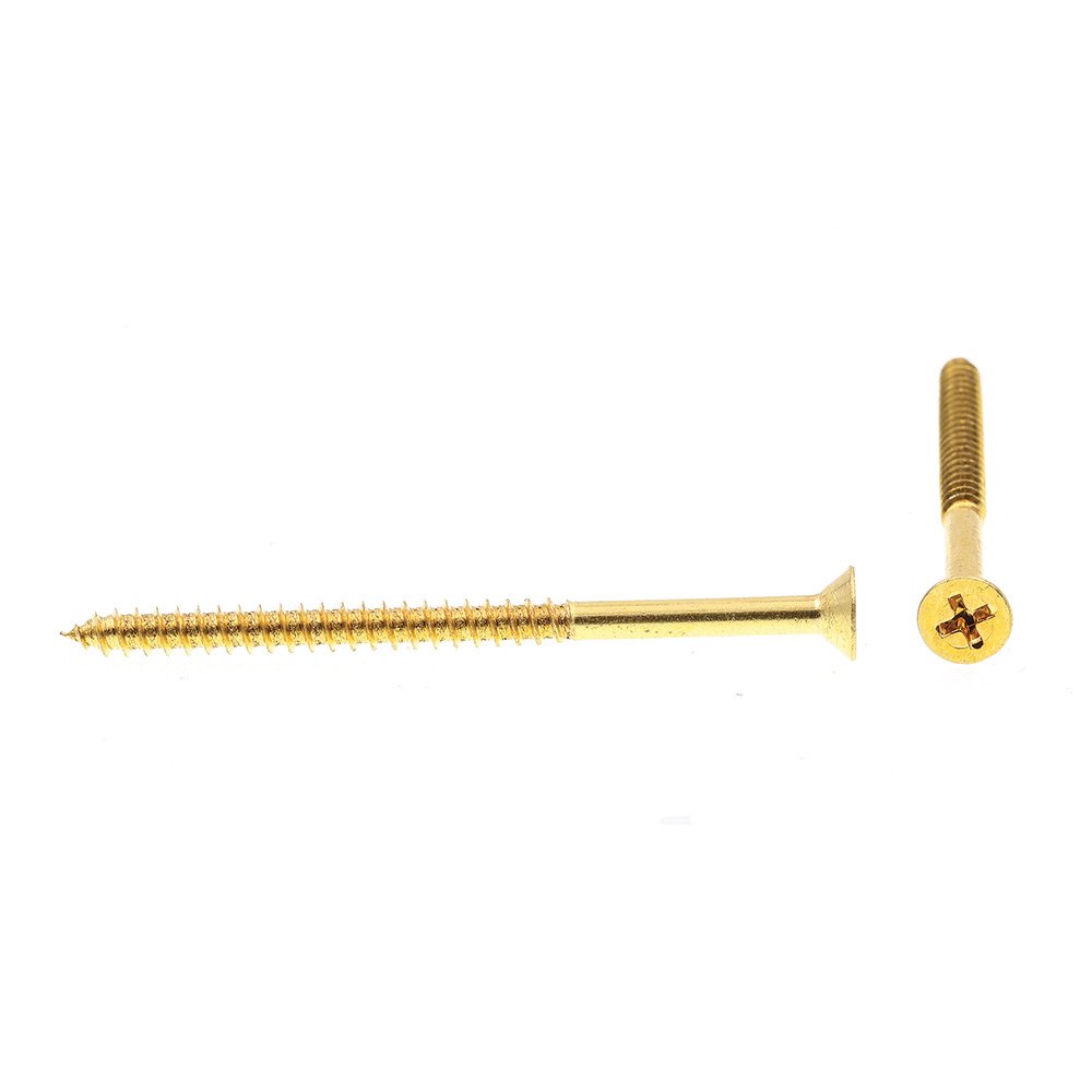 Prime-Line 9035926 Wood Screw, Flat Head Phillips, #10 X 3 in, Solid Brass, Pack of 15