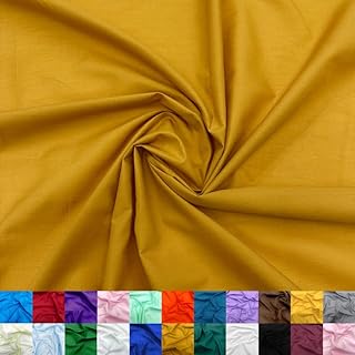 Ice Fabrics Cotton Polyester Broadcloth Fabric by The Yard - 60" Wide Soft & Breathable Broadcloth Fabric for Sewing - Perfect for Apparel, Bedding, Curtains and More - Gold - 1 Yard
