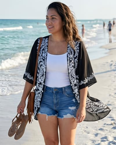 Image of Swimsuit Coverups for Women Sarong Beach Bikini Wrap Sheer Short Skirt Chiffon Scarf for Swimwear