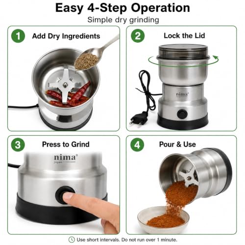 Image of Mini Mixer Grinder for Coffee Beans, Masala & Dry Grinding, Small Size