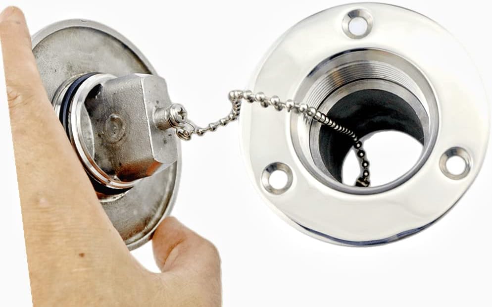 45 Degree Boat Marine Deck Filler Keyless Lift Cap Fits 38mm (1.5") /50mm (2") Diameter fuel hose ，Stainless steel 316 Boat Hardware Accessories Socket yacht W/O-ring seal (Option: Diesel, 2" /50mm)