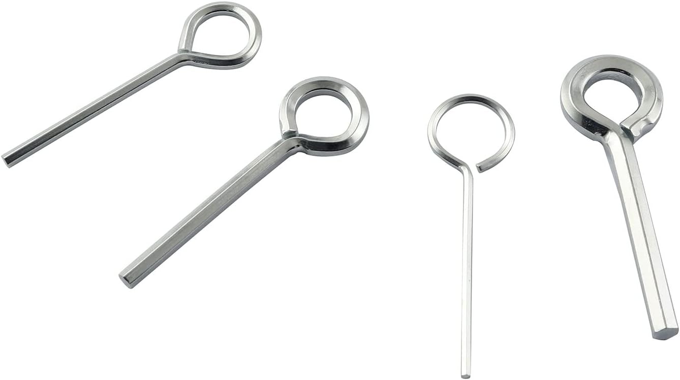 5IN1 Ring Allen Wrench Set - 5/64" 1/8" 5/32" 7/32" Allen Key Door Keys with 1 Keychain for Push Bar Panic Exit Device