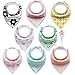 Lot de 8PCS Bavoirs Bébé Bandana en Coton avec Doublure Polaire Bébé Fille et Garçon Motifs Mignon Coloré Bavette Bébé Absorbent Coton Doublure avec Boucles Réglables pour Bébés de 0-24 mois