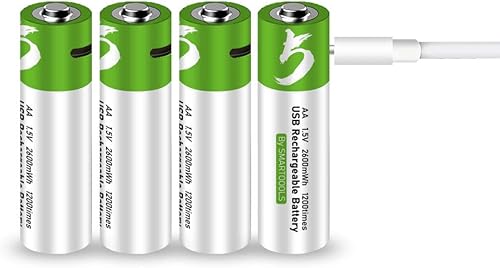 Miniatura 11 de Baterías D recargables de 1.5 V, 12000 mWh, batería recargable D de iones de litio USB con cable de carga USB tipo C, carga rápida de alta