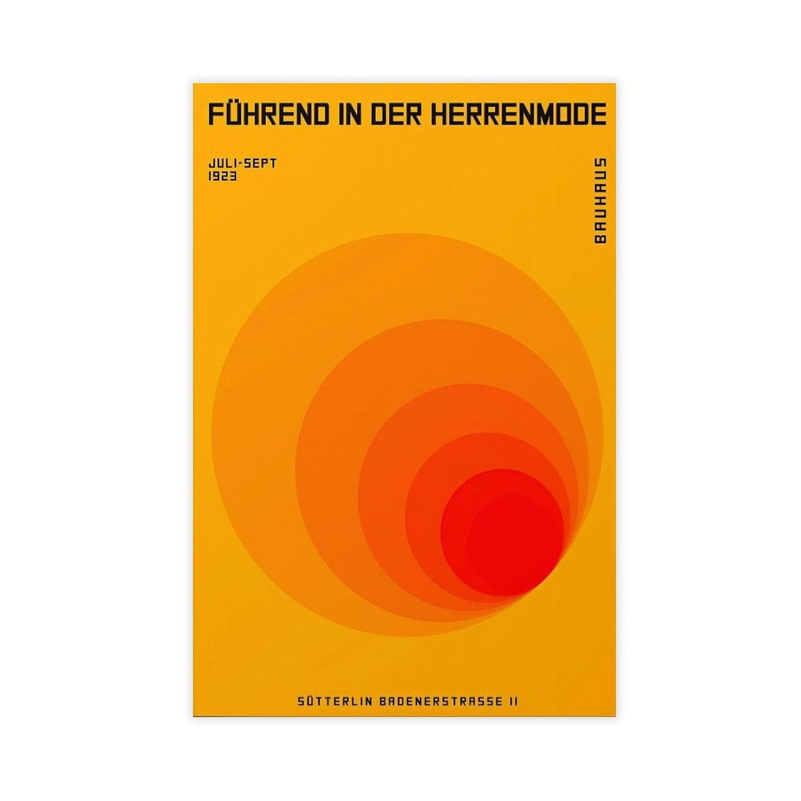 Oahfdf Bauhaus All Orange Canvas Poster Bedroom Decor Landscape Office Room Decor Gift 16X24inch(40X60cm)