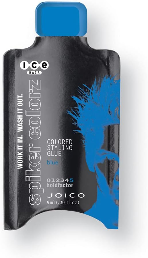 Joico ICE Spiker Colorz Blue Colored Styling Glue Water- Resistant For Most Hair Types, Blue, 0.30 fl. oz.