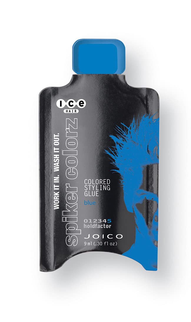 Joico ICE Spiker Colorz Blue Colored Styling Glue Water- Resistant For Most Hair Types, Blue, 0.30 fl. oz.