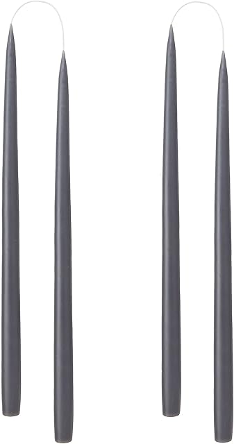 Kunstindustrien, Charcoal Grey Coloured Candles, 100% Paraffin only Added Colour, 4 pcs.
