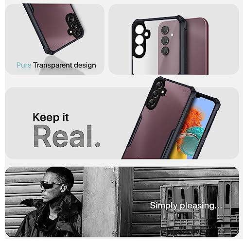 Image of Pikkme Back Cover for Samsung Galaxy M14 5G | Ultra Hybrid Shockproof Case | Full Camera Protection | Raised Edges | Clear Transparent Bumper Case (Black)