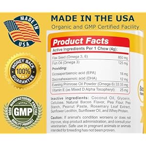 Amazing Omega 3 Fish Oil for Dogs - Omega 3 for Dogs Shedding and Itchy Skin Relief for Dog Dry Skin and Hot Spots, EPA and DHA Fatty Acids, Dog Skin and Coat Supplement - 90 Bacon Soft Chews Amazing Omega 3 Fish Oil for Dogs – Omega 3 for Dogs Shedding and Itchy Skin Relief for Dog Dry Skin and Hot Spots, EPA and DHA Fatty Acids, Dog Skin and Coat Supplement – 90 Bacon Soft Chews