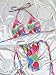 MIYOUJ Women Halter String Bikini Set Sexy Thong Cheeky Two Piece Swimsuits Solid Color Bathing Swimwear (Flower5,Large)