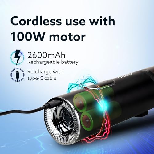 Image of AGARO Royal Mini Hand Held Vacuum Cleaner, Portable Car Vacuum, 13 kPa Powerful Suction Vacuum Cleaner, Low Noise, Rechargeable, Mini Hand Held Vacuum for Car Home Pet Office
