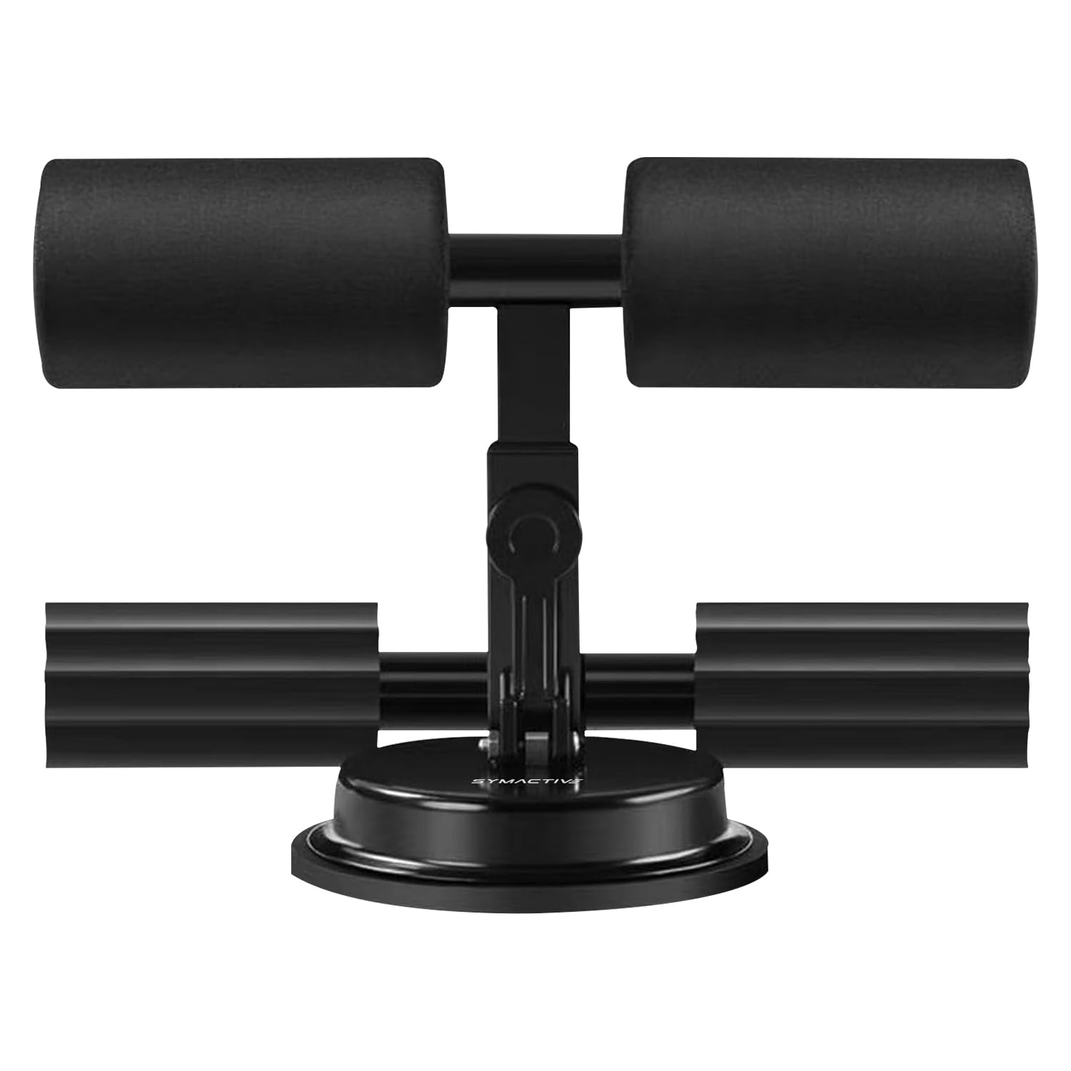 Amazon Brand - Symactive Sit-Up Bar with Foam Handle and Rubber Suction Base | Sturdy Foam Handle | Adjustable Height | Equipment for Sit-ups and Push-ups Assistant Device (Black)