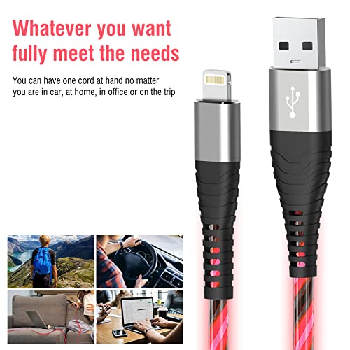 Oliomp Long Ipone Charger Cord, 3Ft Mfi Certified Led Light Up Lightning Cable Apple Chargers For Iphone 13/12/12 Pro Max/11/11 Pro/Se 2020/Xr/Xs Max/X/8 Plus/8/7 Plus/7/Ipad Pro Mini More #TOP6