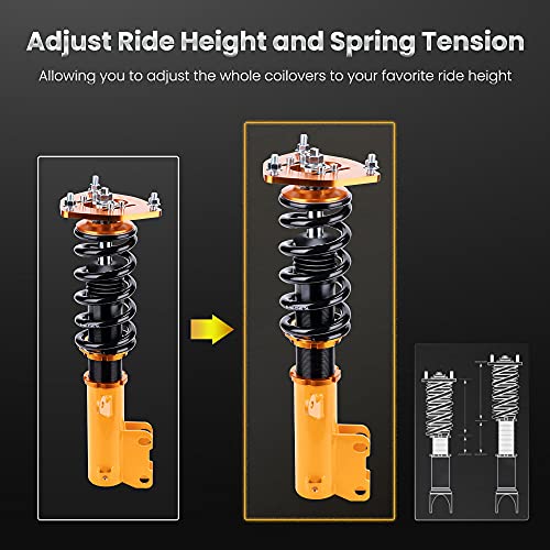 Maxpeedingrods Coilovers For Mitsubishi Eclipse Iii 04/1999-12/2005 D5_A, Spring Shock Absorber Suspension Coil Struts, Amortiguador Lowering Kit Height Adjustable By 1-3” #TOP4