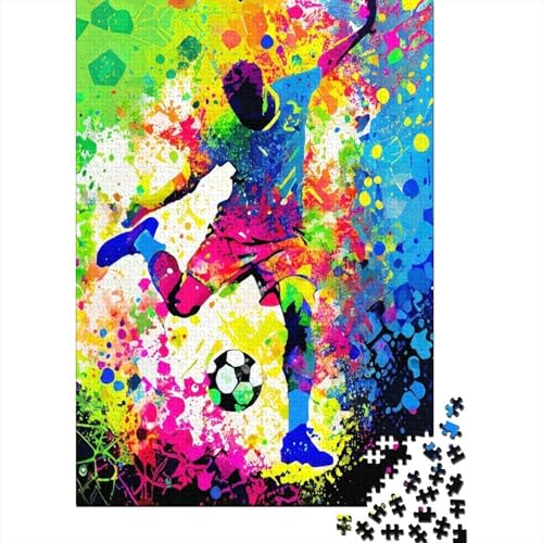 Puzzle de 1000 piezas con diseño abstracto de futbolista para relajación y decoración de pared