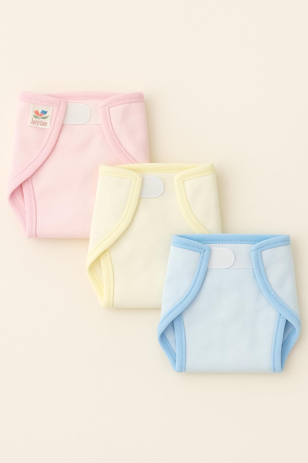 Reusable Waterproof Leakage Proof Washable Nappies Diapers Potty Training Pants For Babies Outsdie Soft Plastic PVC Inner Terry Cotton With Velcro Closure Combo Pack Of 3 (Plain, M)-image-21