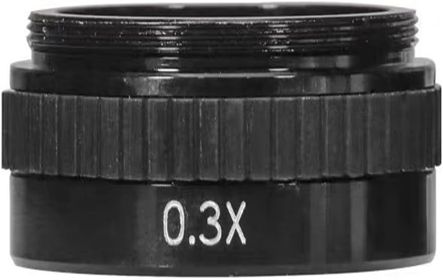 0.3X/0.5X /0.7X/ 1.5X/2X Barlow Auxiliary Objective Glass Lens for 10A C-Mount Lens Industrial Video Microscope Objective(0.3X)