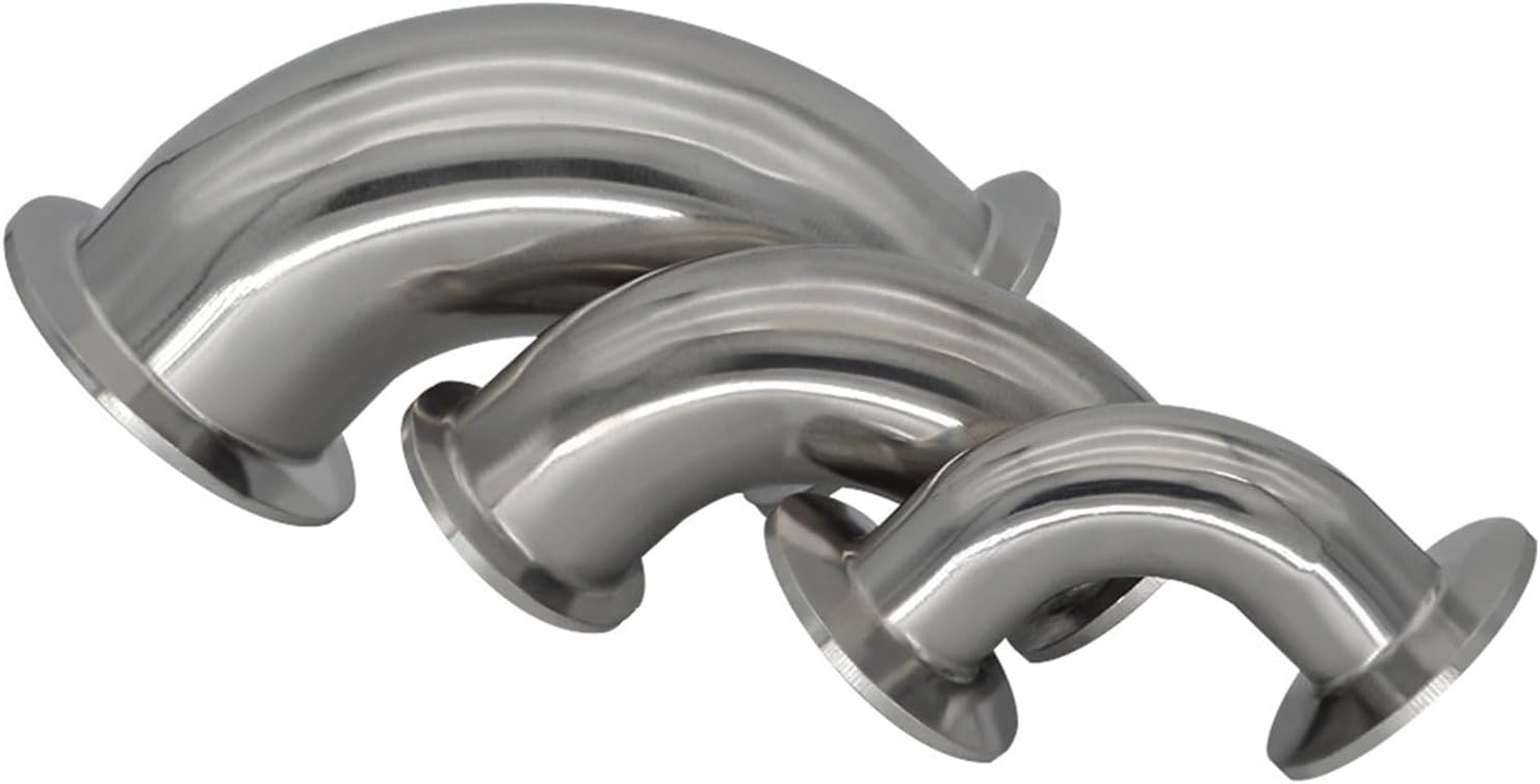 1Pcs 3/4"- 4" (19-102mm) 90 Degree Elbow Stainless Steel 1.5 Tri Clamp Connector pipe fitting(32mm x Ferrule 50.5)