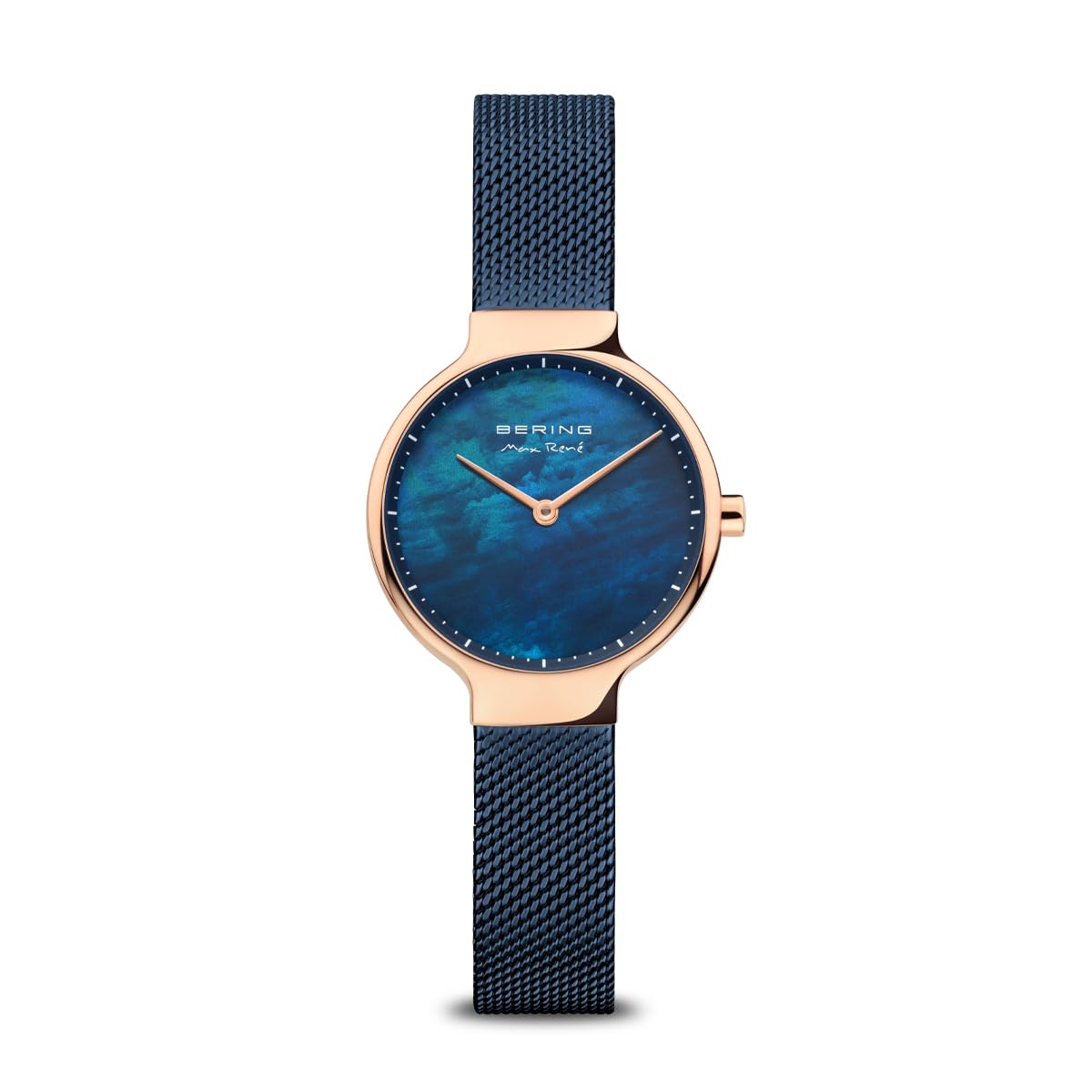 Bering Damen Quarz Uhr | Armbanduhr 27 mm Edelstahlgehäuse und Perlmutt Zifferblatt | Milanaisearmband | Saphierglas | 5 ATM | 15527