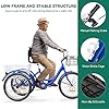 YITAHOME Adult Tricycle, 26 Inch 3 Wheel Bikes, 1 Speed Trike Bike for Adults with Removable Baskets, Cruiser Bike for Seniors Women Men Shopping Picnic Outdoor Sports, Blue #5