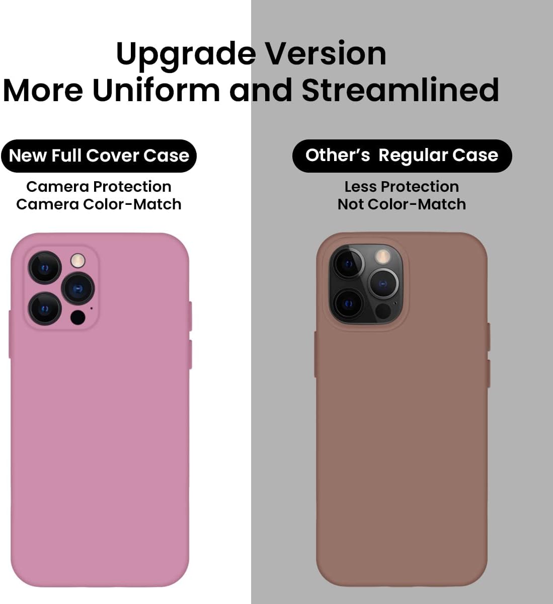 Cordking Designed for iPhone 13 Pro Max Case, Silicone Full Cover [Enhanced Camera Protection] Shockproof Protective Phone Case with [Soft Anti-Scratch Microfiber Lining], 6.7 inch, Lilac Purple