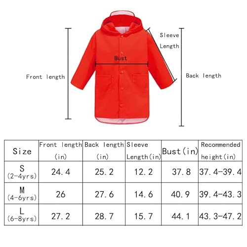 Quniko Kids Boy Girl Dinosaur Raincoat With Visor Cute Cartoon Hoodie Outwear Rain Jacket Age 2-10 (As1, Age, 4_Years, 6_Years, Red) #TOP1