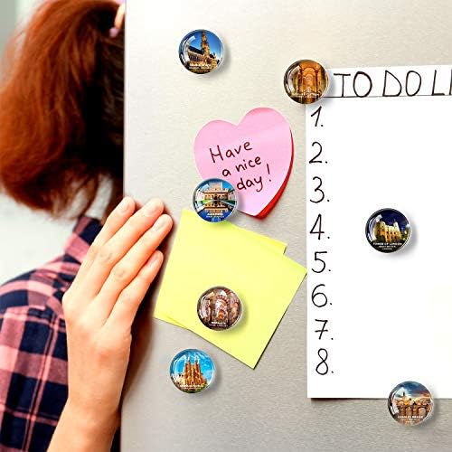 Fridge Magnets Cute Cities  Glass Decorative Magnets for Fridge  Succulent Refrigerator Magnets for Whiteboard, Kitchen and Office  Funny Inspirational Locker Magnets for Boys and Girls  12 PCs