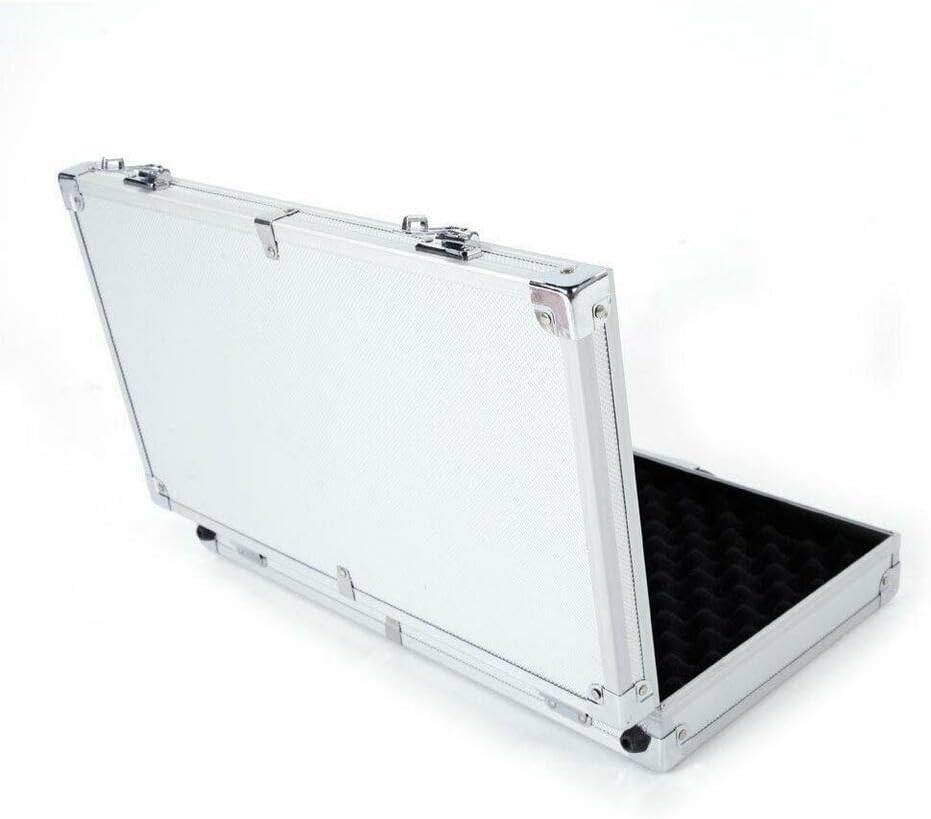 Gerrit Aluminum Portable Gun Pistol HandGun Lock Foam Safe Box Sponge Liner Hard Case, Silver, jl001