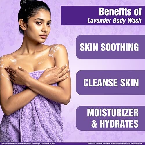 Image of Multani Naturals Lavender Body Wash | Ayurvedic & Herbal Cleanser with Lavender Oil | Relaxing Unisex Body Wash for Men & Women | Paraben & Sulphate Free | Suitable for All Skin Types (270ml)