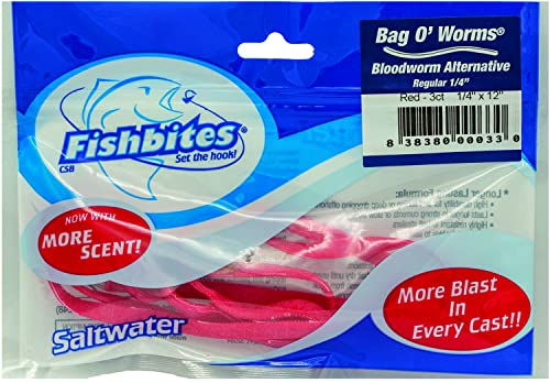 FishBites Bag O' Worms Bloodworm - Longer Lasting (1/4