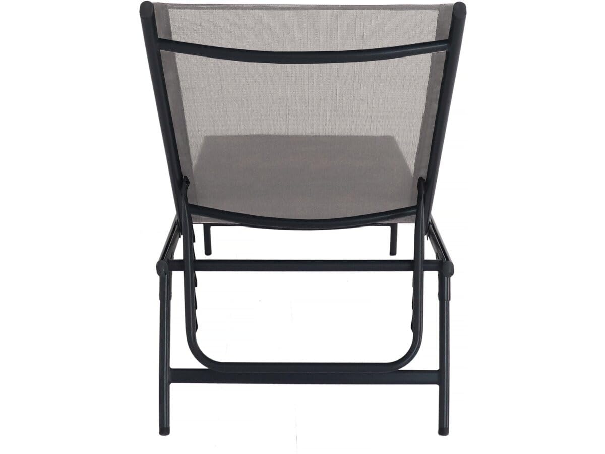 Lot de 2 bains de soleil en métal "Sublima" - 180 x 54 x 104 cm - Taupe