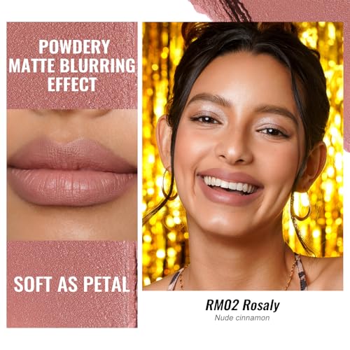 Image of Oulac Matte Lipsticks for Women Set, Silky Velvet Matte Lipstick, Soft Smooth Texture, High Impact Lip Color, Not Dry Lightweight Formula Infused with Vitamin E, Vegan RM02+03+04