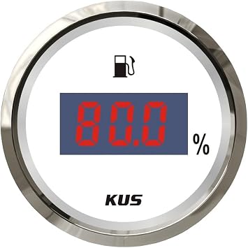 KUS Digital Oil Fuel Level Gauge Meter Indicator 0-190ohm 52mm2" with Backlight 12V/24V