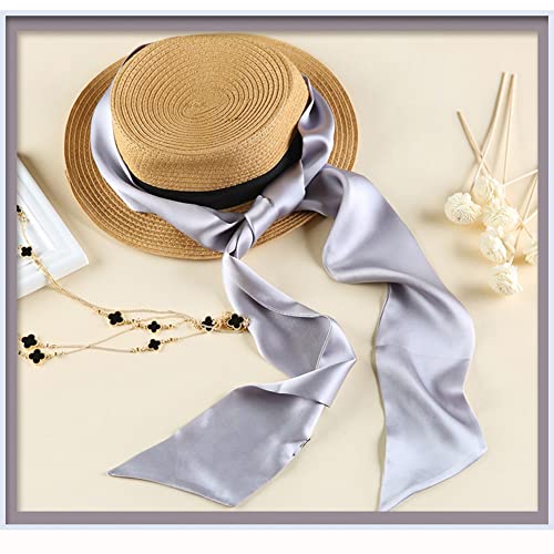image for LIUYAXI Solid Color Double Faced Silver/Grey Satin Ribbon 7/8