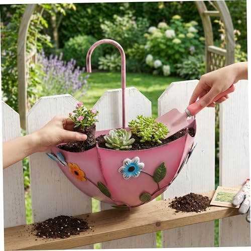 Jardinière de parapluie suspendue pot de fleur mural extérieur
