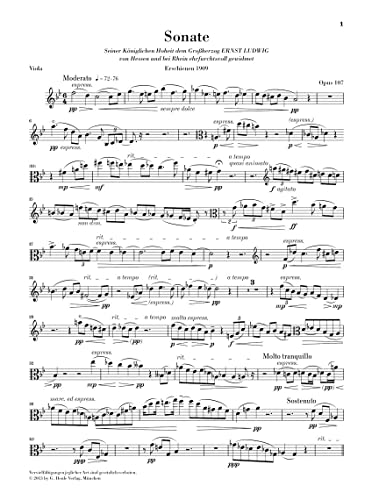 Klarinettensonate op. 107: Fassung für Viola: Besetzung: Viola und Klavier (G. Henle Urtext-Ausgabe)
