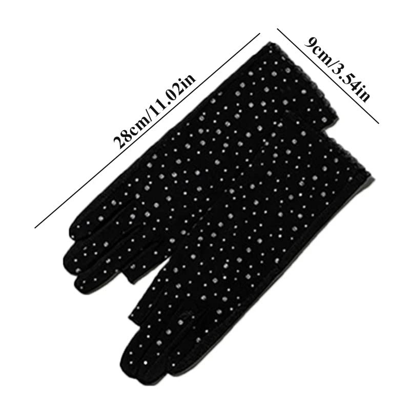 ZSLKDL Women Half Fingers Gloves Sunscreen Glove Breathable Thin Gloves Fingerless Driving Glove(E)