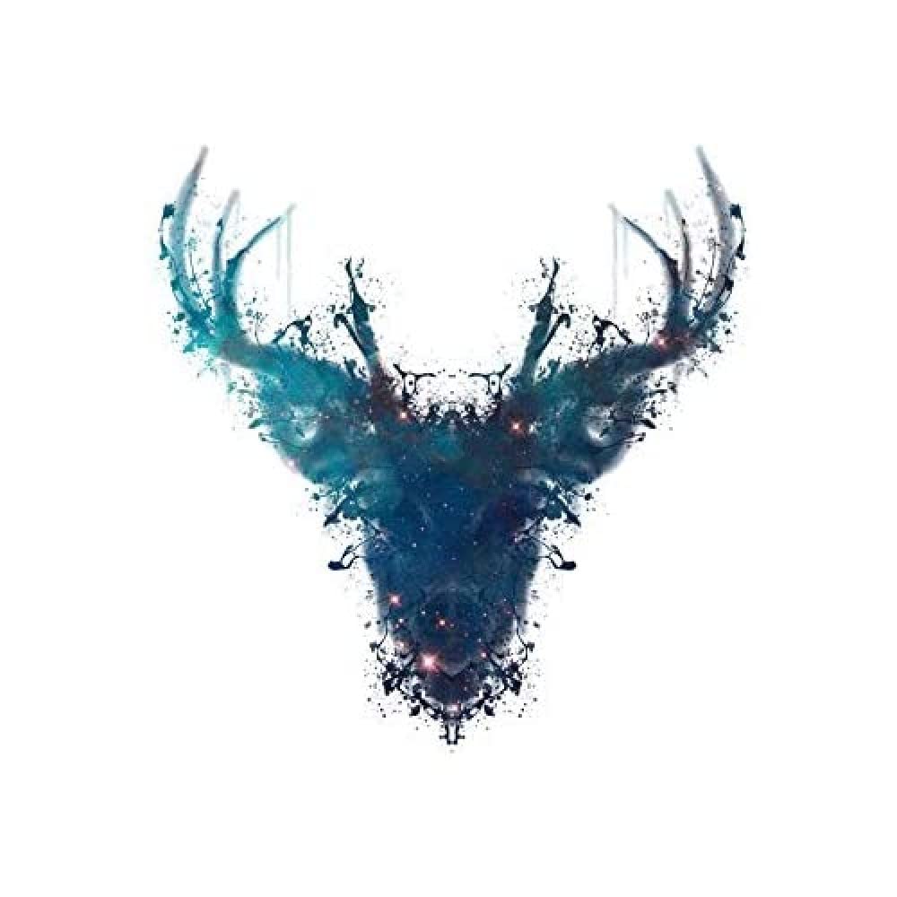 Wee Blue Coo Ink Splat Deer Stag Unframed Art Print Poster Wall Decor 12X16 Inch