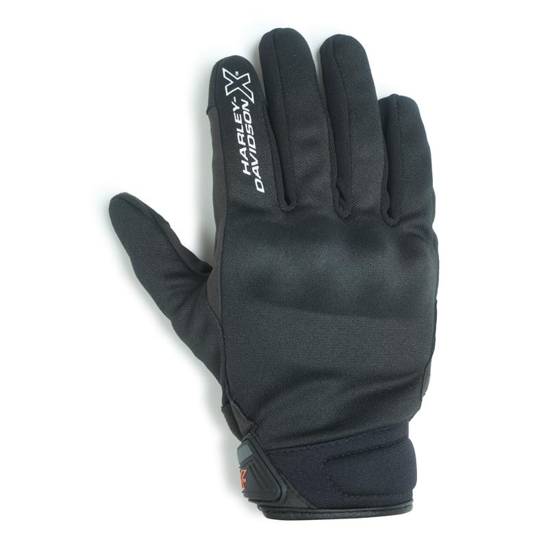 Image of HARLEY-DAVIDSON X Blacktop Edge Riding Gloves | Touch-Compatible | Padded Palm | Lightweight Grip Control | Urban Biker Gloves | Color - Black | Size - L