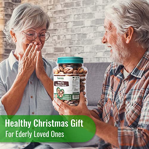 Hansia Organic Wood Fire Sea Salted Cashews With Skin, Whole Dry Roasted Non-Gmo Superfood Nuts, Oil-Free Snack, Good Source Of Magnesium & Natural Fiber, Protein, Vitamin And Iron (2.2 Pounds (Pack Of 1)) #TOP4