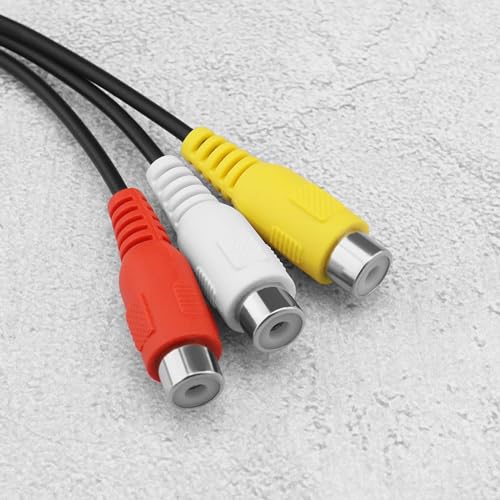 VGOL - Cable hembra S-vídeo a 3 RCA AV de 4 pines para videocámara TV/HDTV reproductor de CD VCR PVR reproductor de DVD decodificador PC portátil TV 0,3 m de longitud - imagen 5