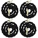 4 Pieces Velvet Rope Bulk, 5 ft Velvet Stanchion Ropes with Gold Hooks, Crowd Control Barrier Safety Ropes for Wedding, Party, Movie Theaters, Grand Openings, Hotels, Carpet Events (Black)