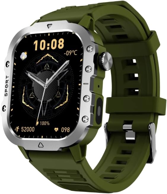 Smart Watch ساعة ذكية للرجال والنساء والأطفال – Bluetooth Calling، شاشة لمس عالية الدقة، تتبع اللياقة وصحة القلب، 100+ وضع رياضي، شحن لاسلكي، متوافق مع iOS و Android (Olive Green) Smart Watch ساعة ذكية للرجال والنساء والأطفال – Bluetooth Calling، شاشة لمس عالية الدقة، تتبع اللياقة وصحة القلب، 100+ وضع رياضي، شحن لاسلكي، متوافق مع iOS و Android (Olive Green)