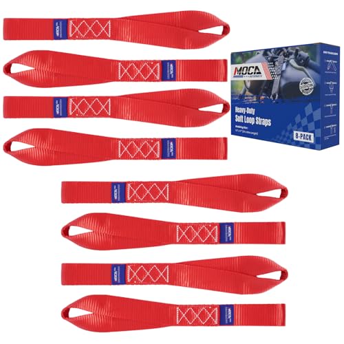 MOCA 8-Pack Soft Loop Tie Down Straps 12000 lbs, 1.6x17 in