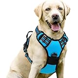 Anti zieh Geschirr für Hunde-Geschirr Anti-Zug-Hundegeschirr Mit Slip-On-Design Atmungsaktiv und gepolstert für mehr Komfort Erleichtert Spaziergänge Kontrolle ohne (Blau,L)